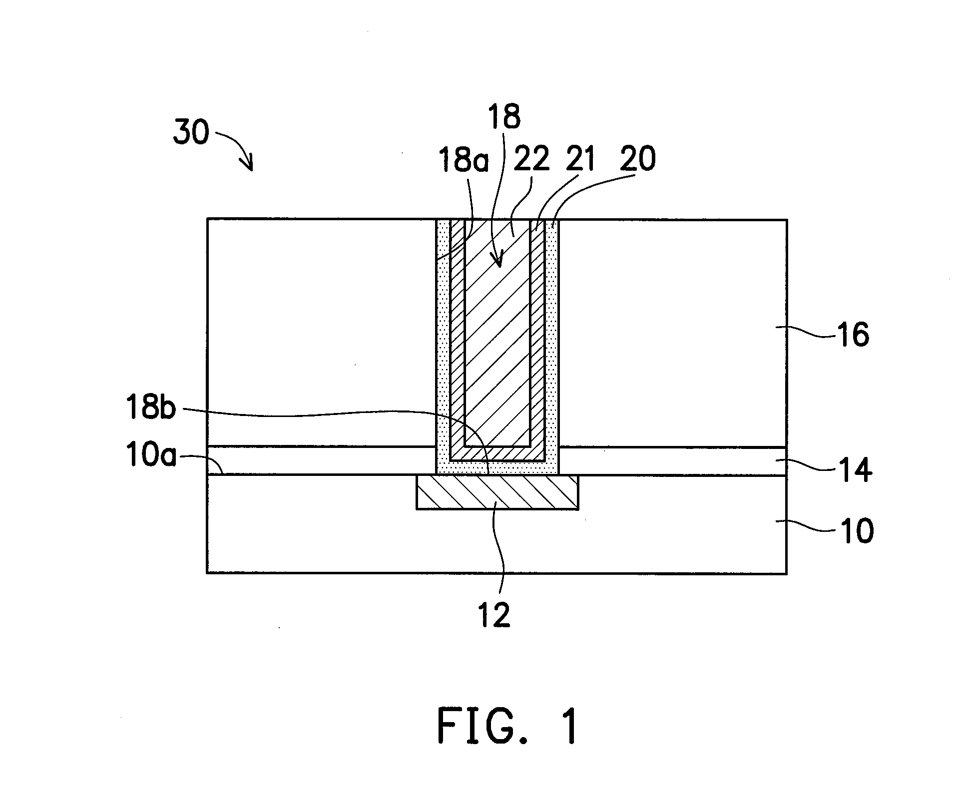 Single metal damascene structure and method of forming the same