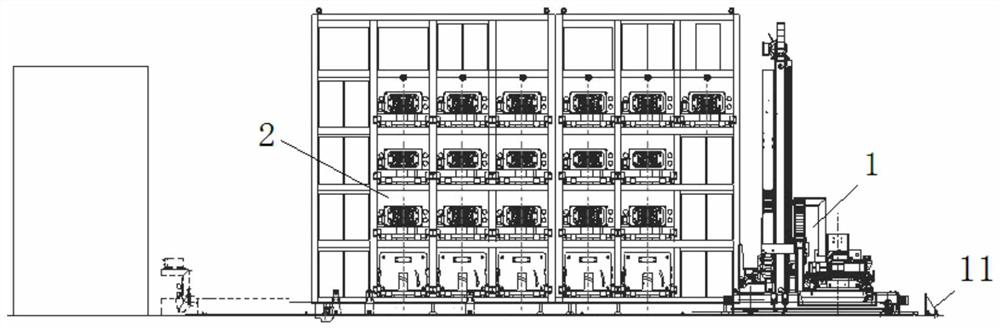 Automatic charging and replacing system for AGV battery