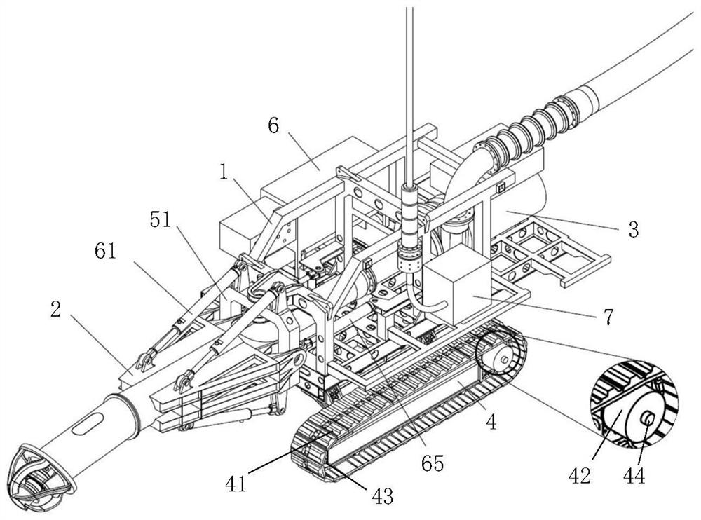 Underwater unmanned self-walking cutter suction device