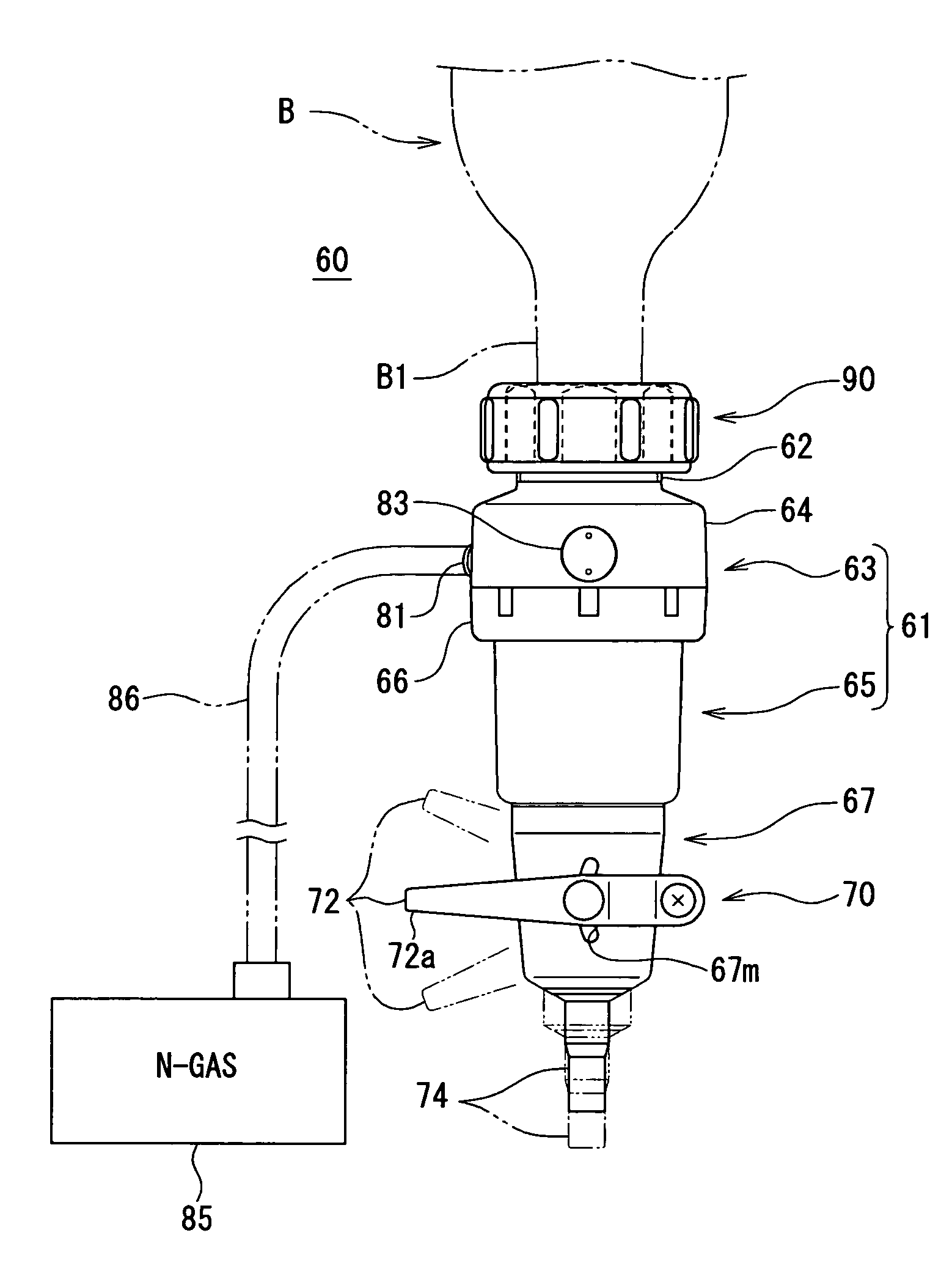 Device unit, and system for fluid extraction