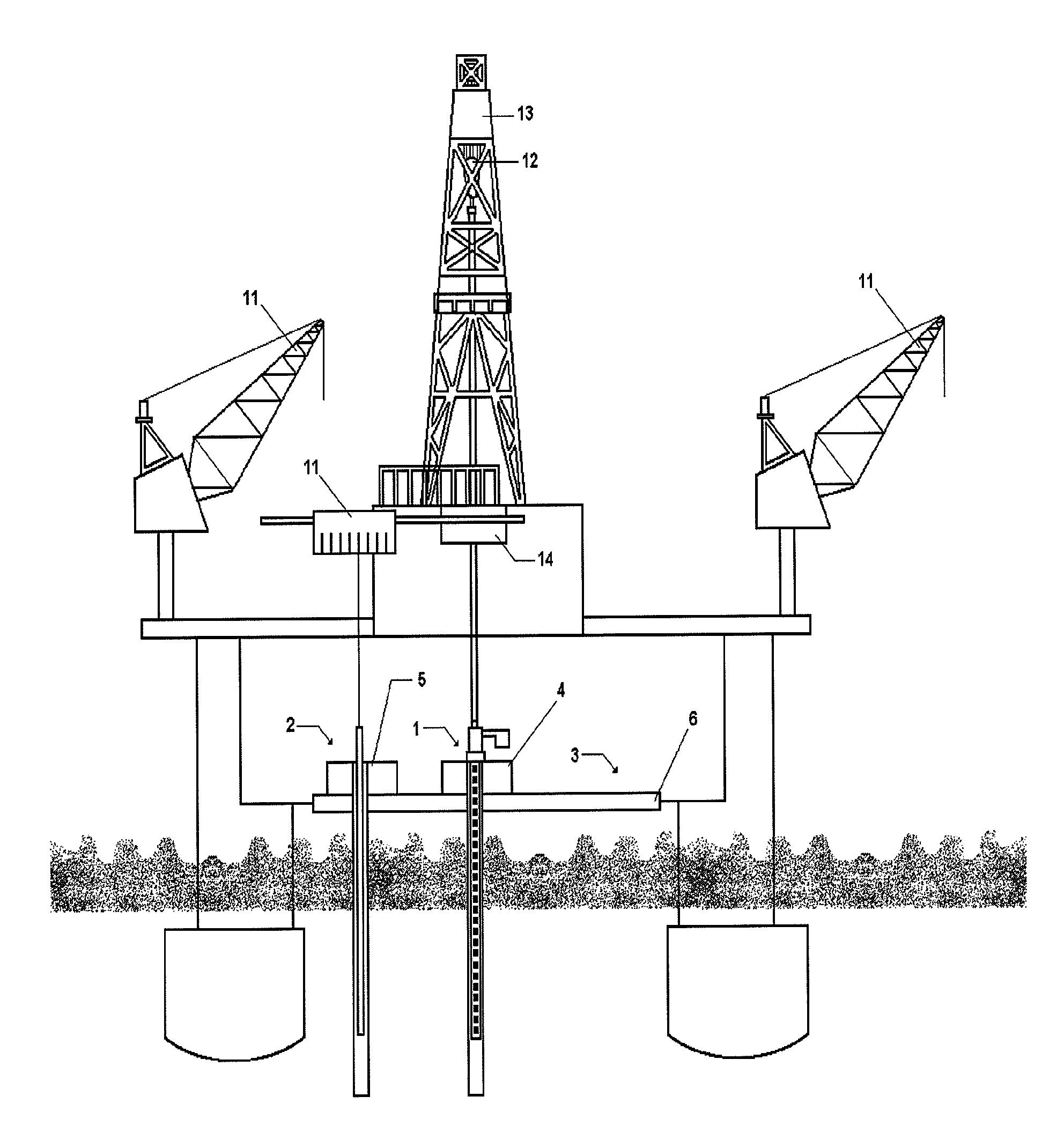 System and method for simultaneous sea drilling operations