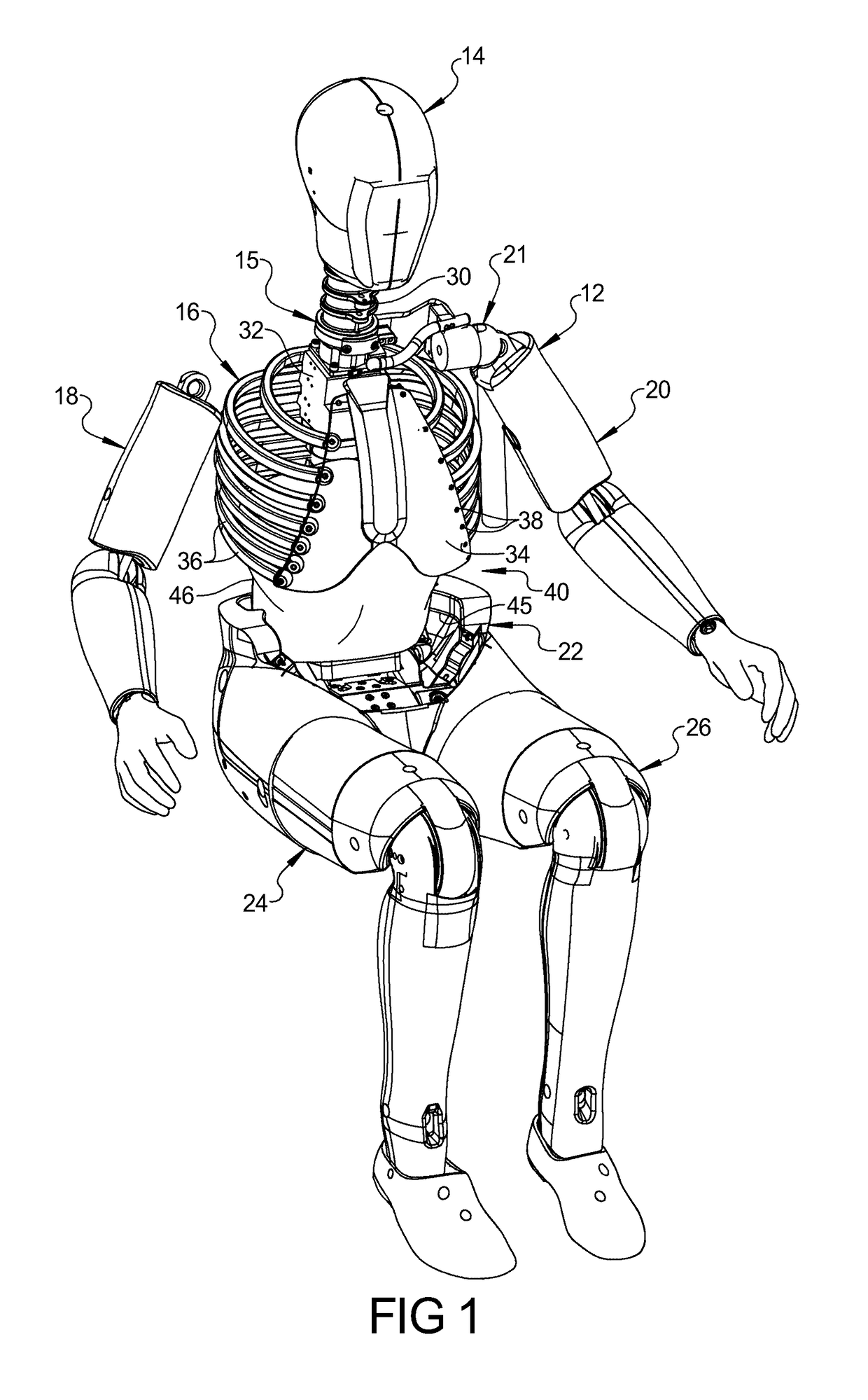 Three-dimensionally printed internal organs for crash test dummy