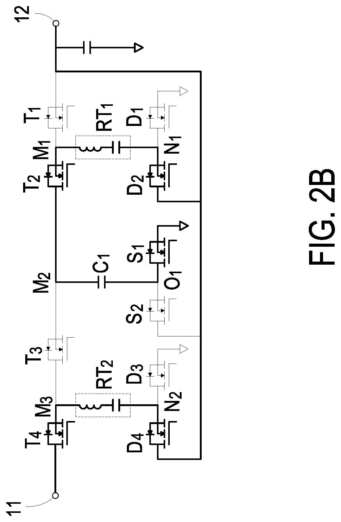 Switched-tank DC transformer and voltage ratio switching method thereof