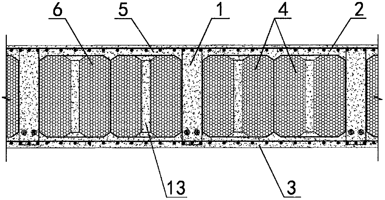 Prestressed hollow plate of bundling type filling boxes