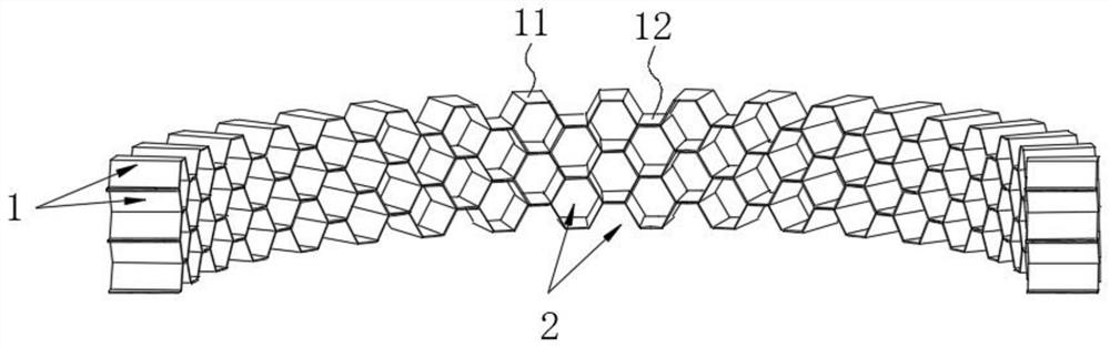 Vertical honeycomb heating body