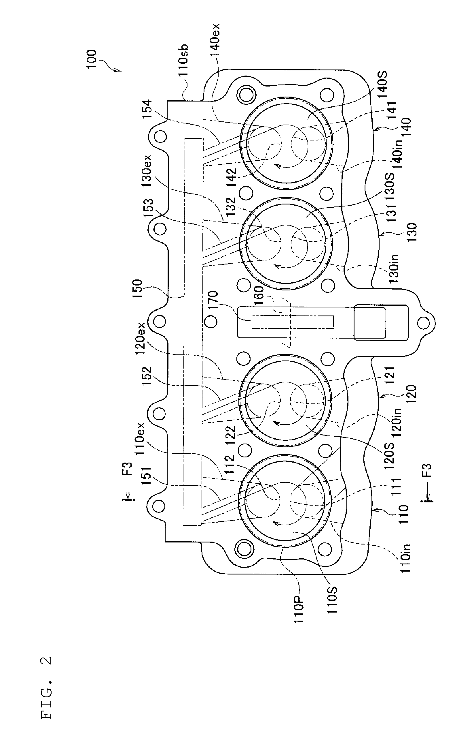 Four cycle internal combustion engine and vehicle