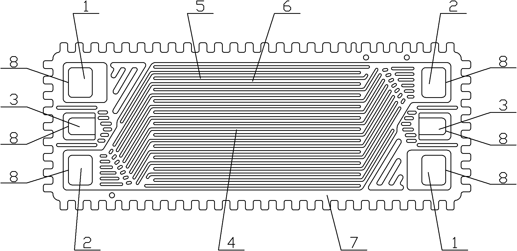Metallic bipolar plate of proton exchange membrane fuel cell and single cell and electric stack formed by same