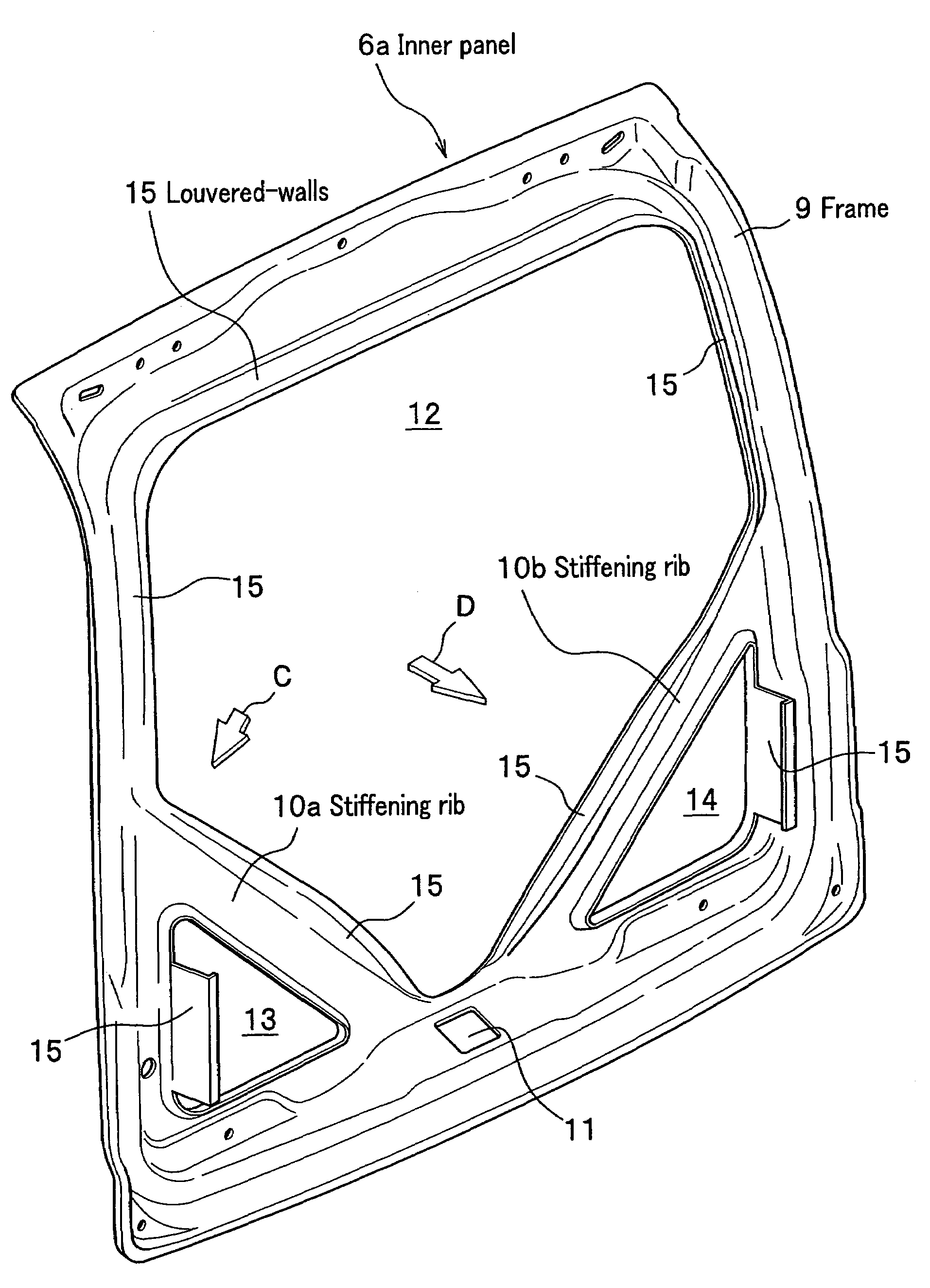 Hatchback door structure for vehicles