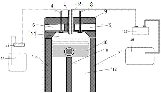 Diesel internal combustion engine oil-water mixing combustion device and process method thereof