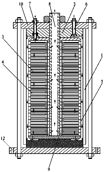 Separation and filter membrane column with same-end water inlet and outlet capacity and feed liquid treatment method thereof