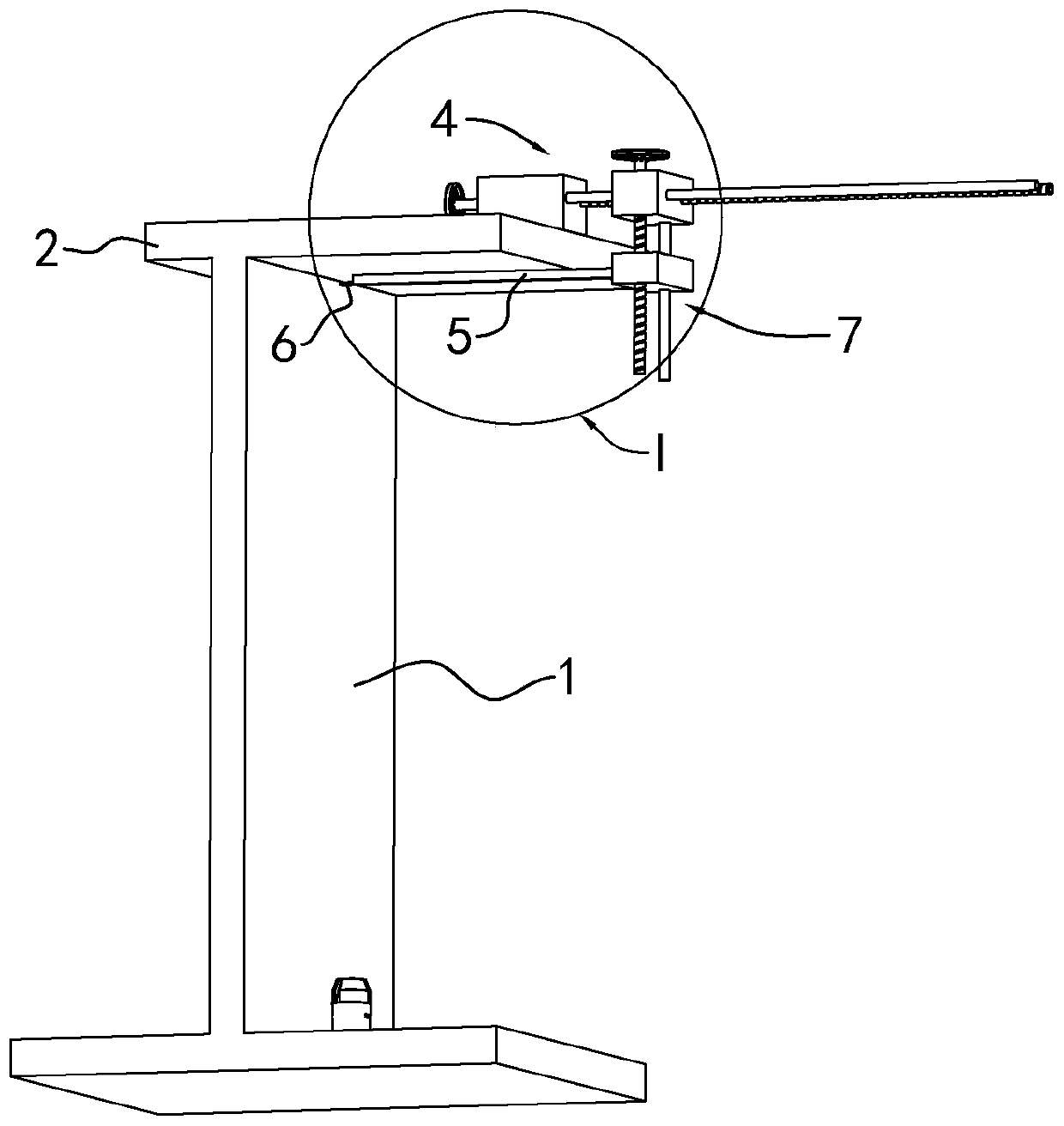A horizontal moving device for laser testing of wall inclination