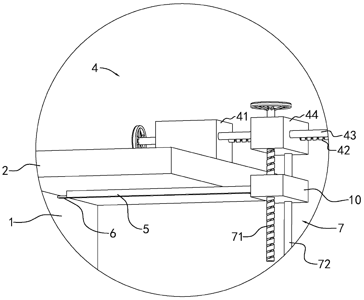 A horizontal moving device for laser testing of wall inclination