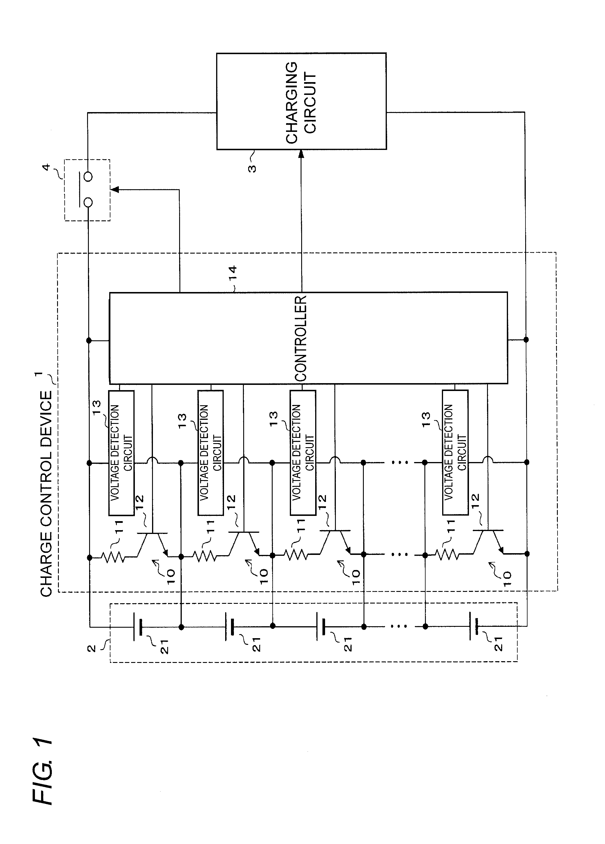 Device and method for controlling charge of assembled battery