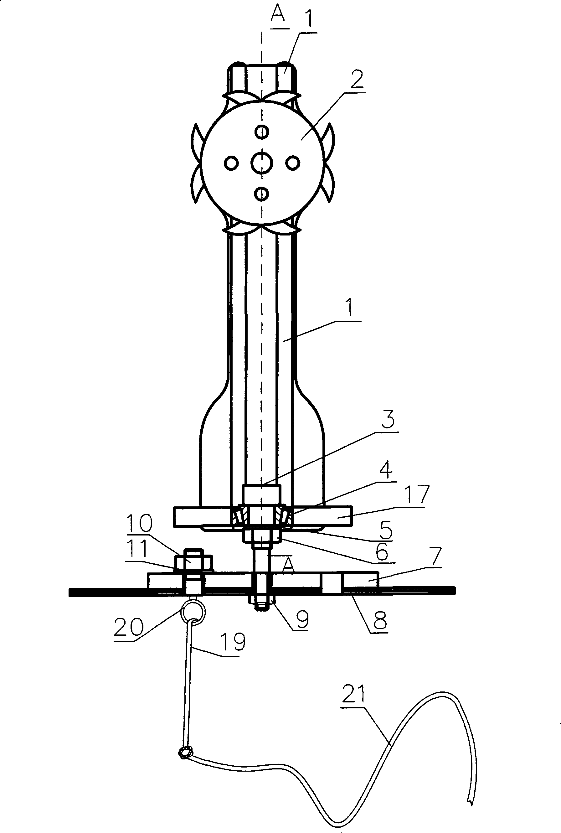 High-voltage power line conductive and earthing wire foreign matter processing device