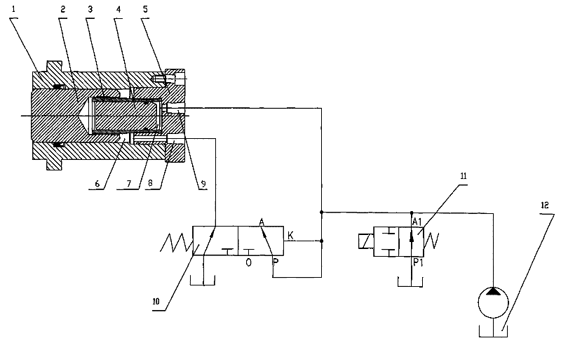 Single-acting rapid-pressurizing hydraulic cylinder