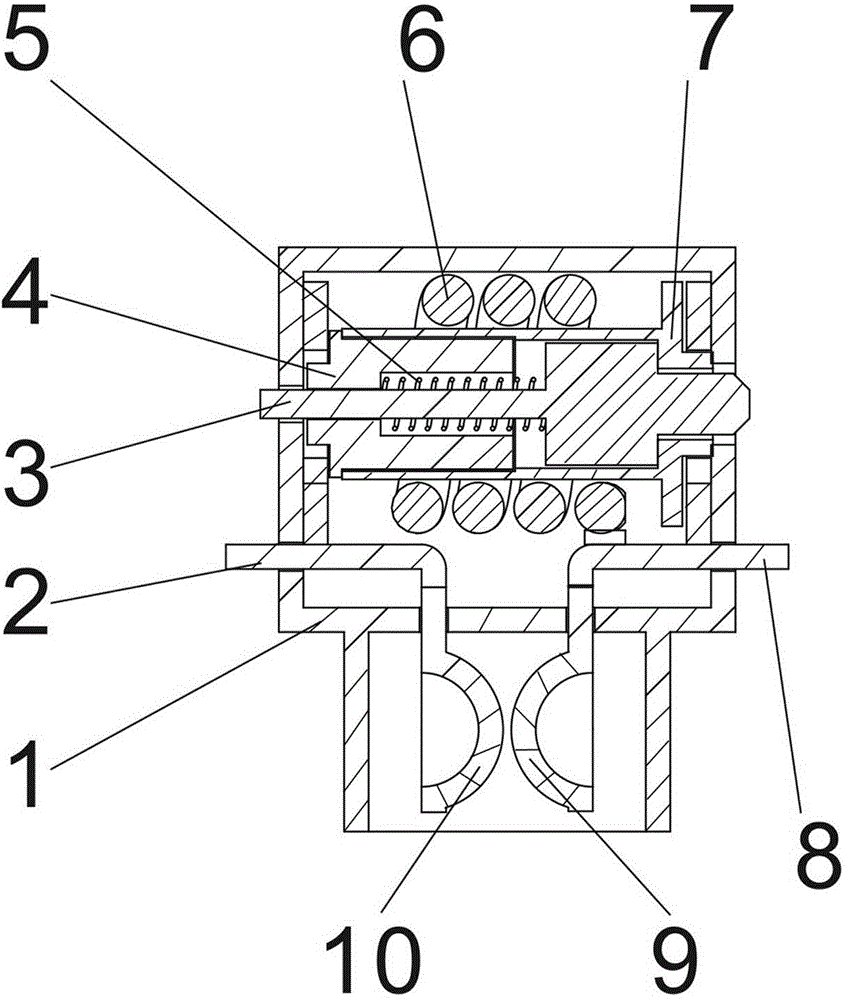 Electromagnet with current separating channel