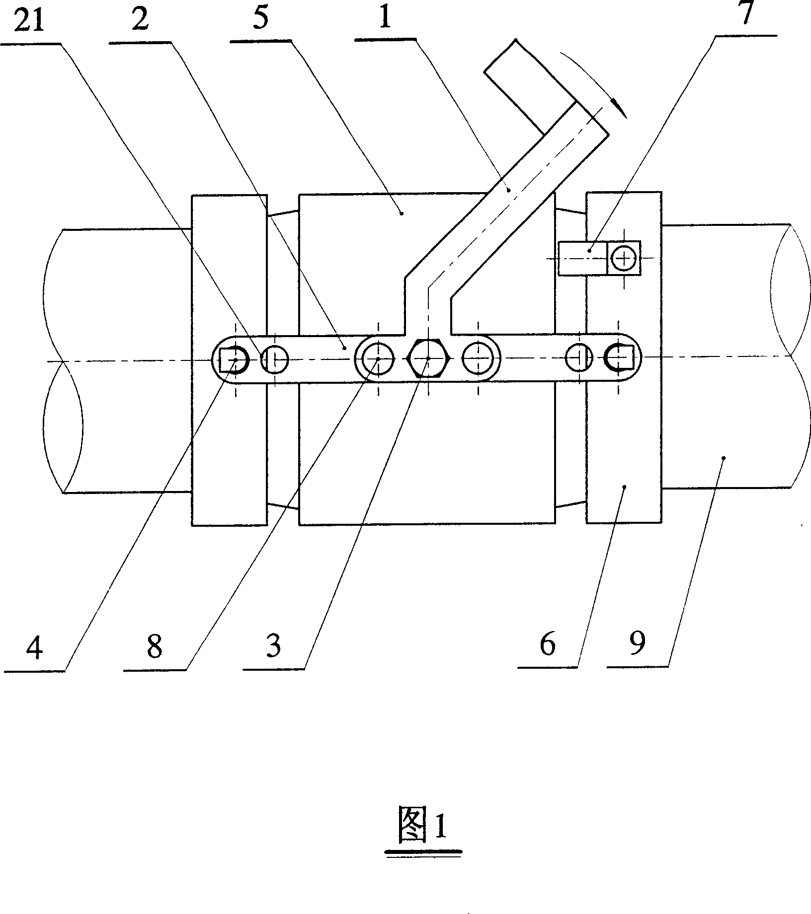 Lever-type rapid connection method for flexible pipes