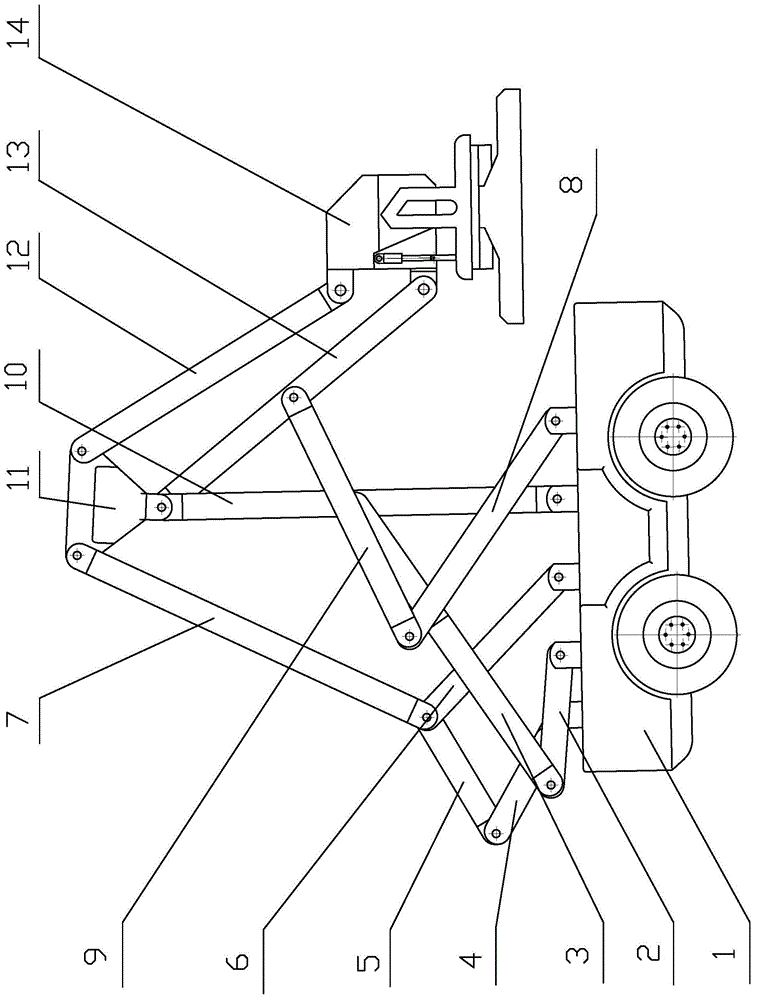 Three-degree-of-freedom servo-driven closed-chain container front stacker crane