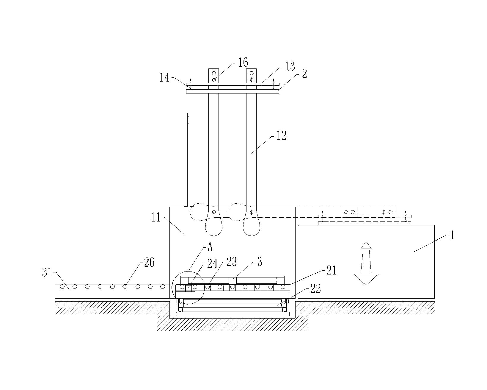 Automatic collection device of honeycomb paperboard machine