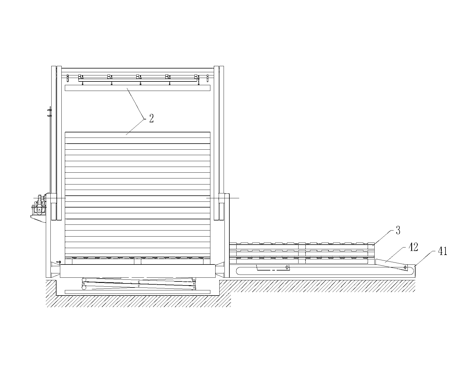 Automatic collection device of honeycomb paperboard machine