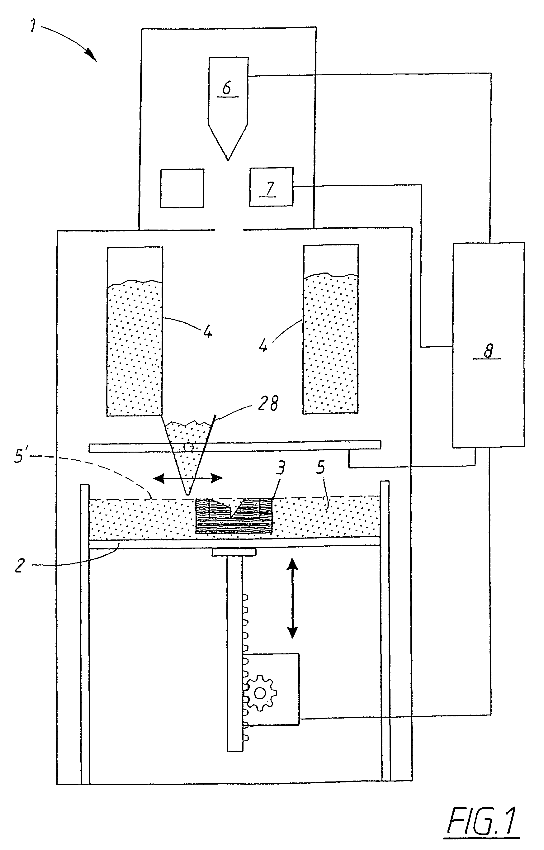 Method and device for producing three-dimensional objects