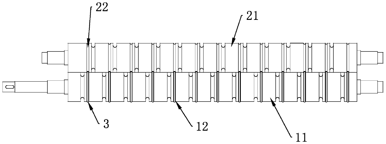 Hold-down conveying roller and groove roller matched with hold-down conveying roller