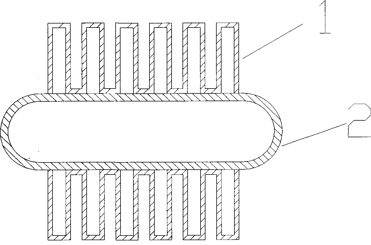 Axial fin flat pipe heat exchanger and manufacturing method thereof