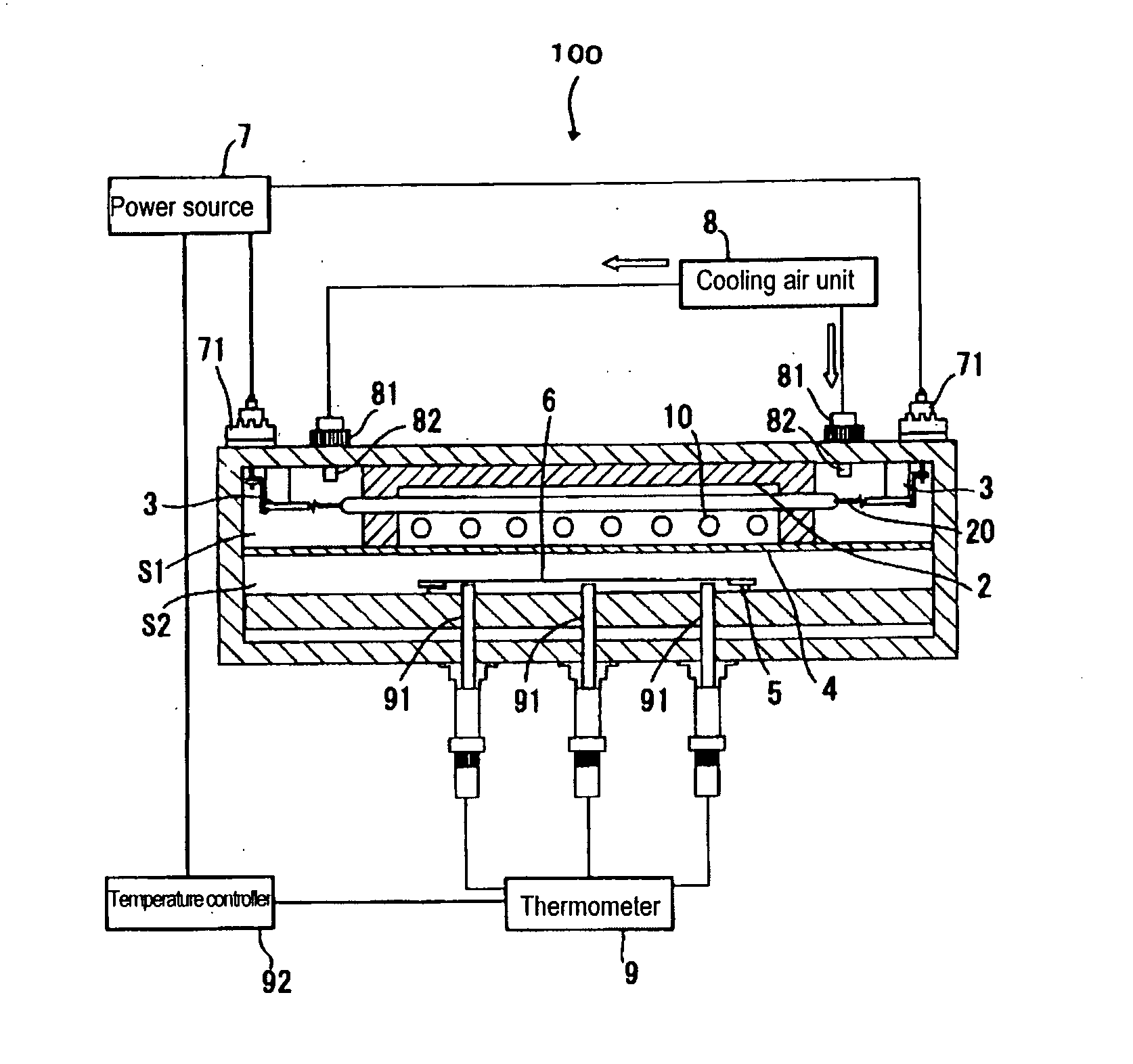 Heater and heating device with heaters