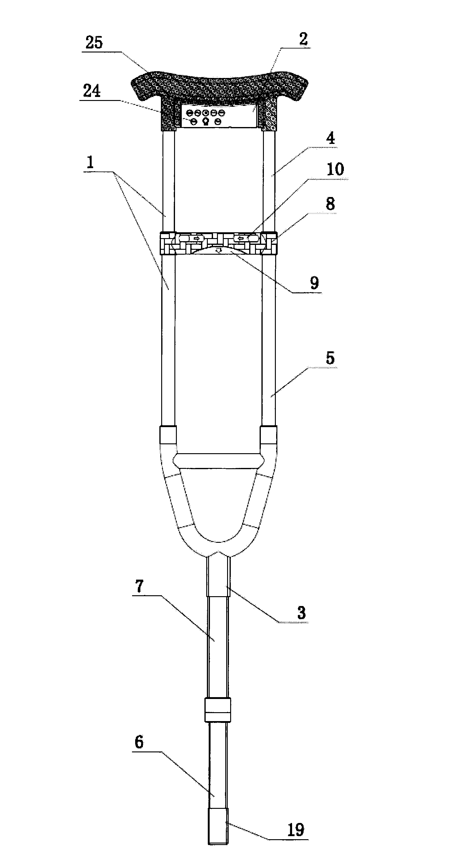 Axillary crutch with illuminating function