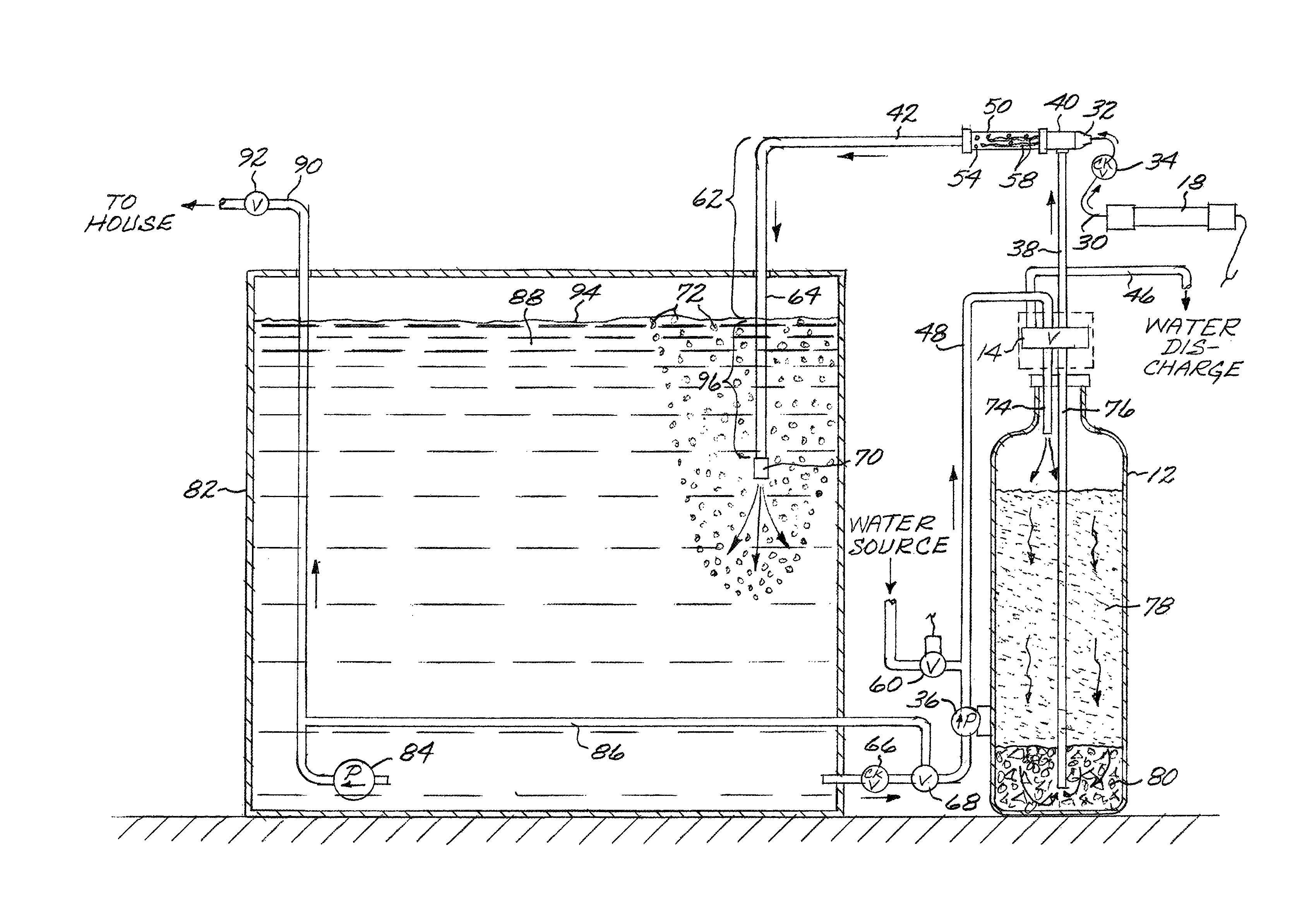 Ozonating water treatment and filtration apparatus