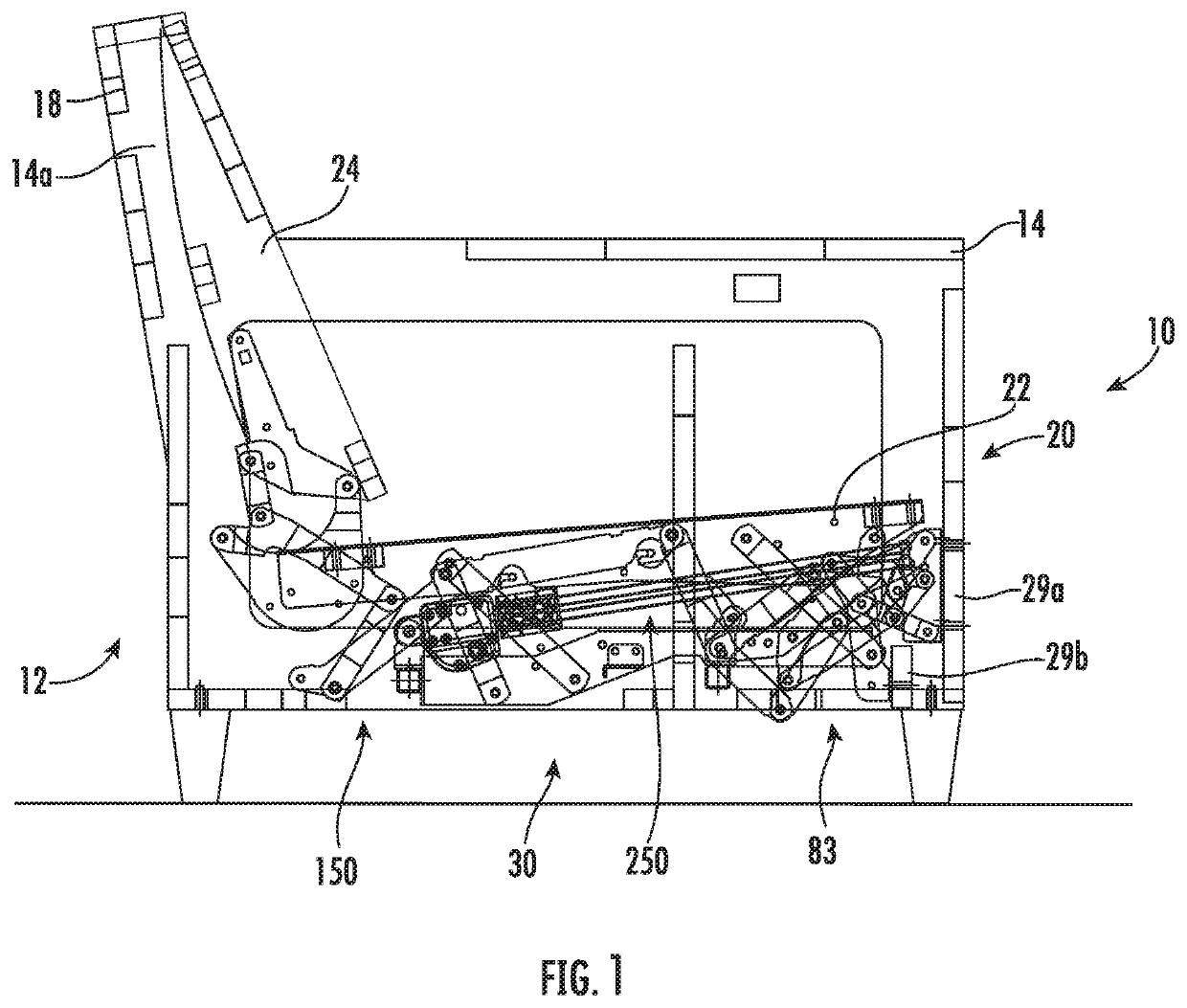 Reclining seating unit with wall-proximity capability