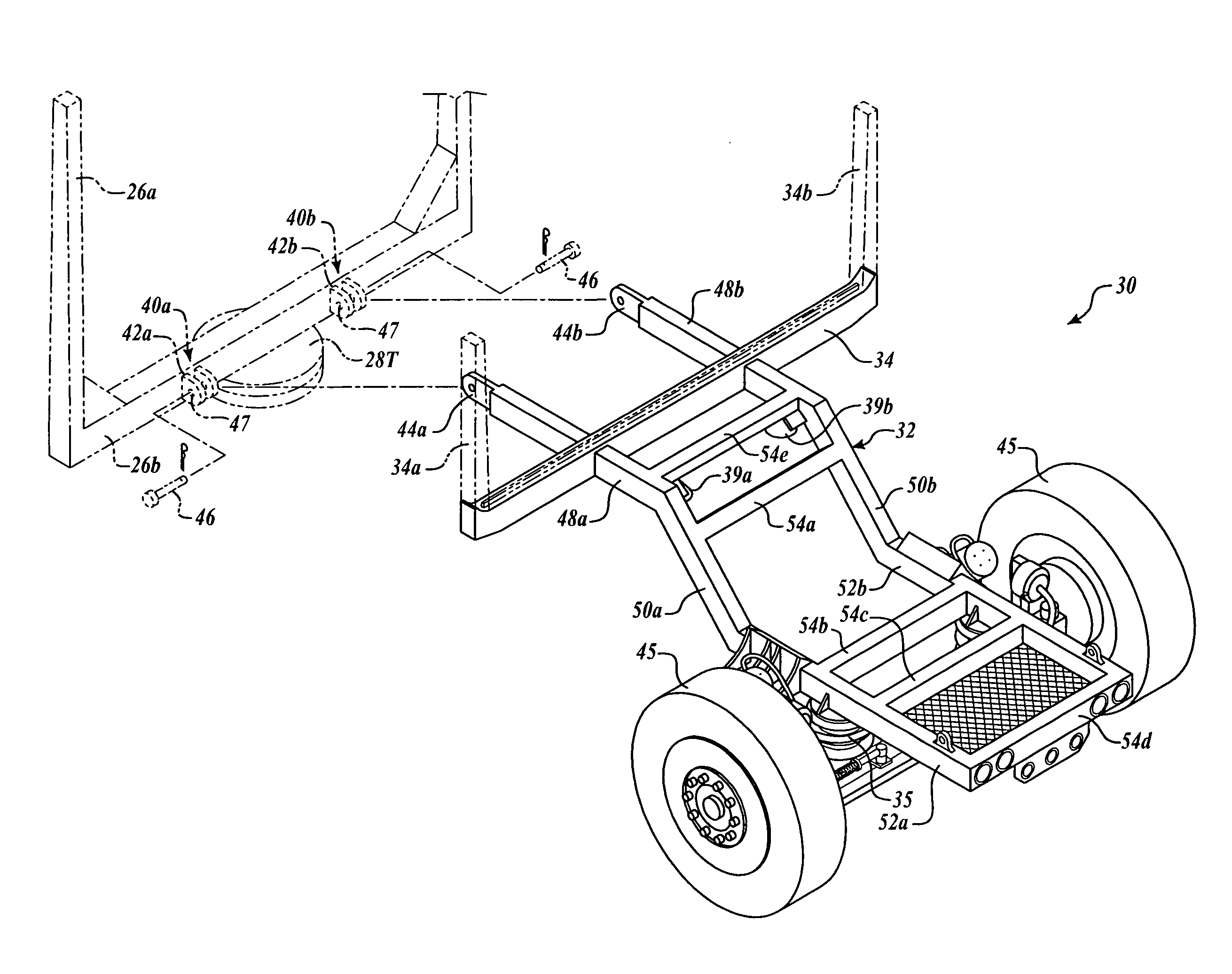 Third axle assembly for log hauling trailers