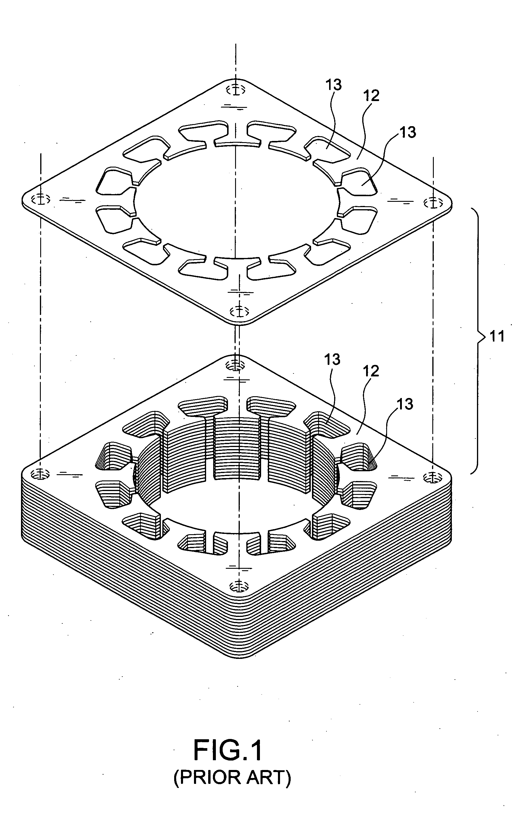 Brushless permanent magnet motor with unequal-width slots and method of producing the same