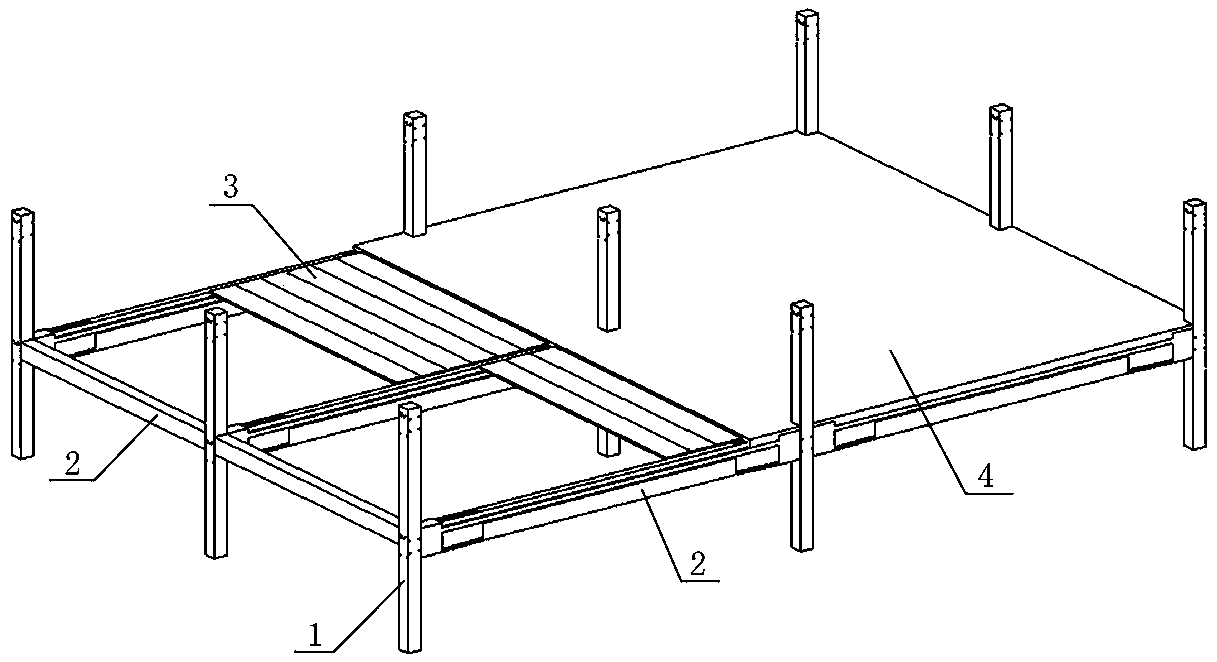 A prestressed assembled integral concrete frame structure system and its construction method