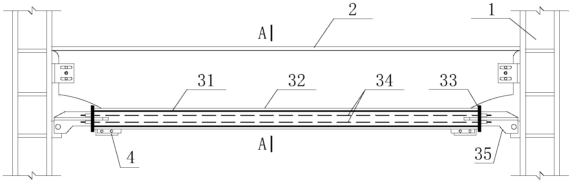 Post-tensioning prestress type self-centering steel frame structure