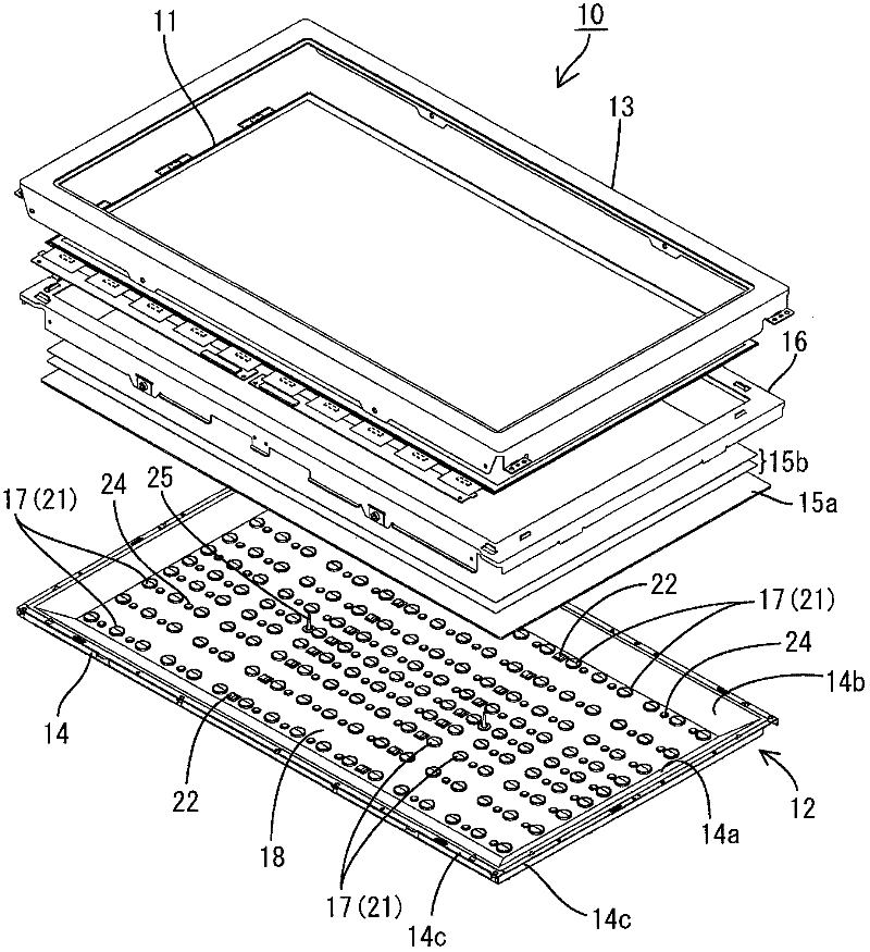 Illumination device, display device, and television receiver
