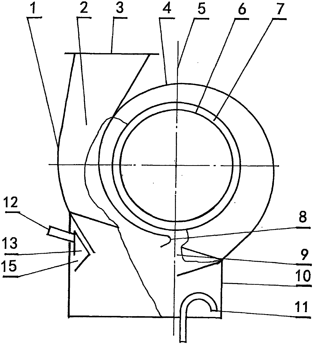 Centrifugal fan provided with centrifugal force separation device