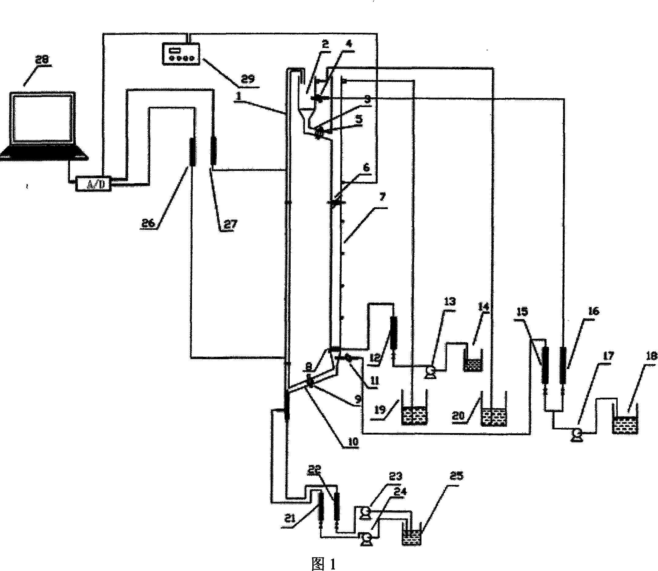 Liquid and solid circulating fluidised bed macroporous resin adsorption device