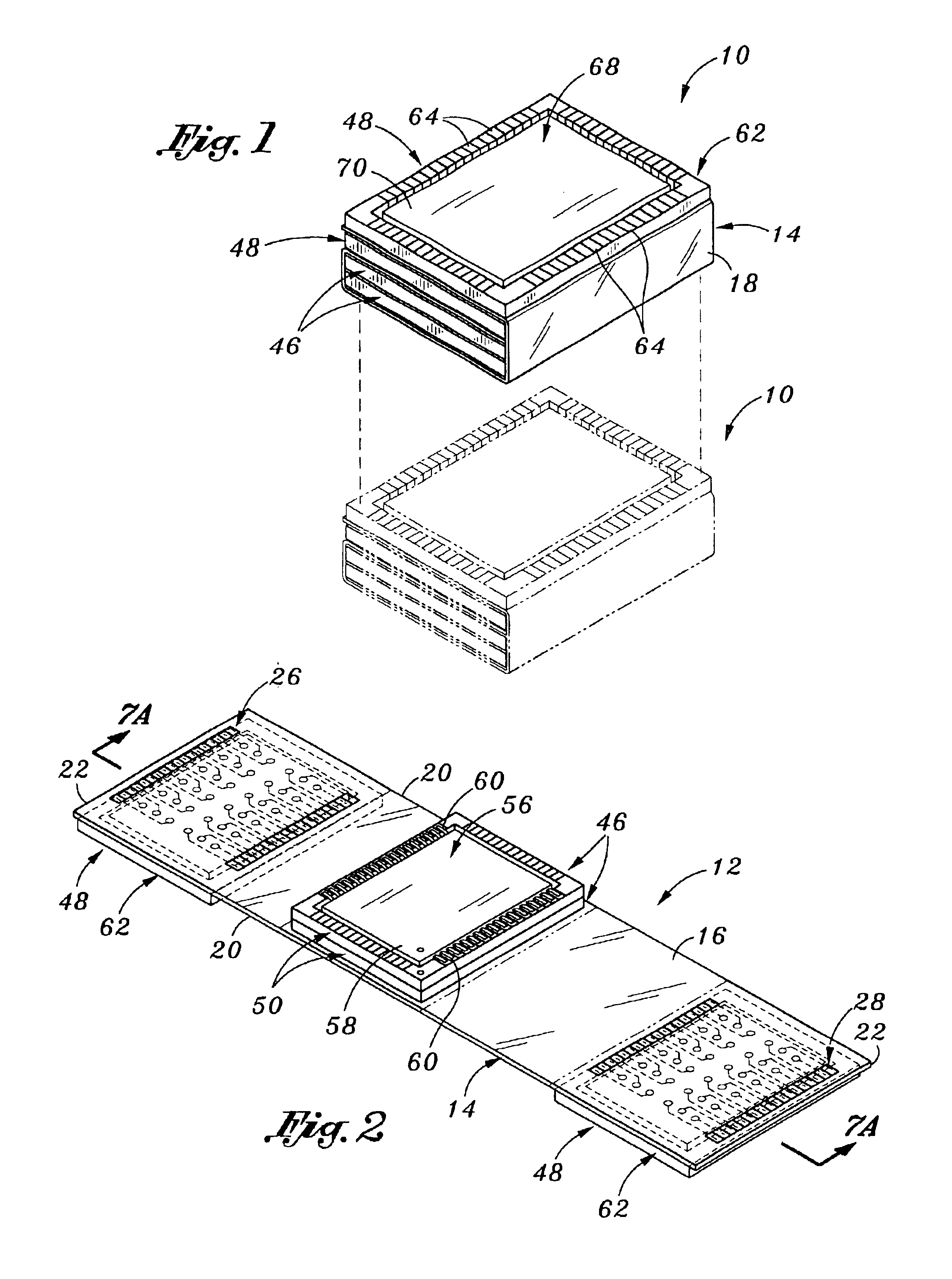 Chip stack with differing chip package types