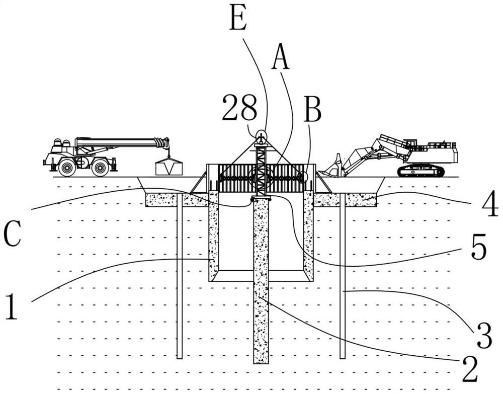 Open caisson construction formwork and construction method thereof