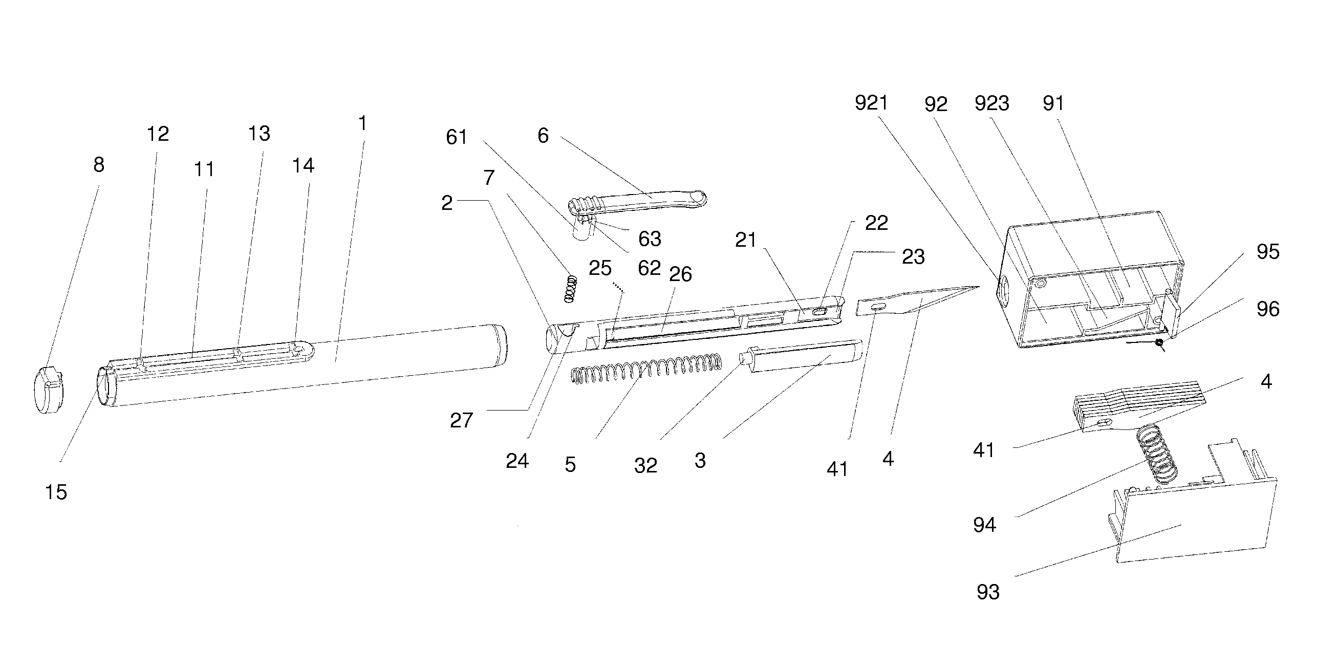Hand-held cutter with automatic blade changer