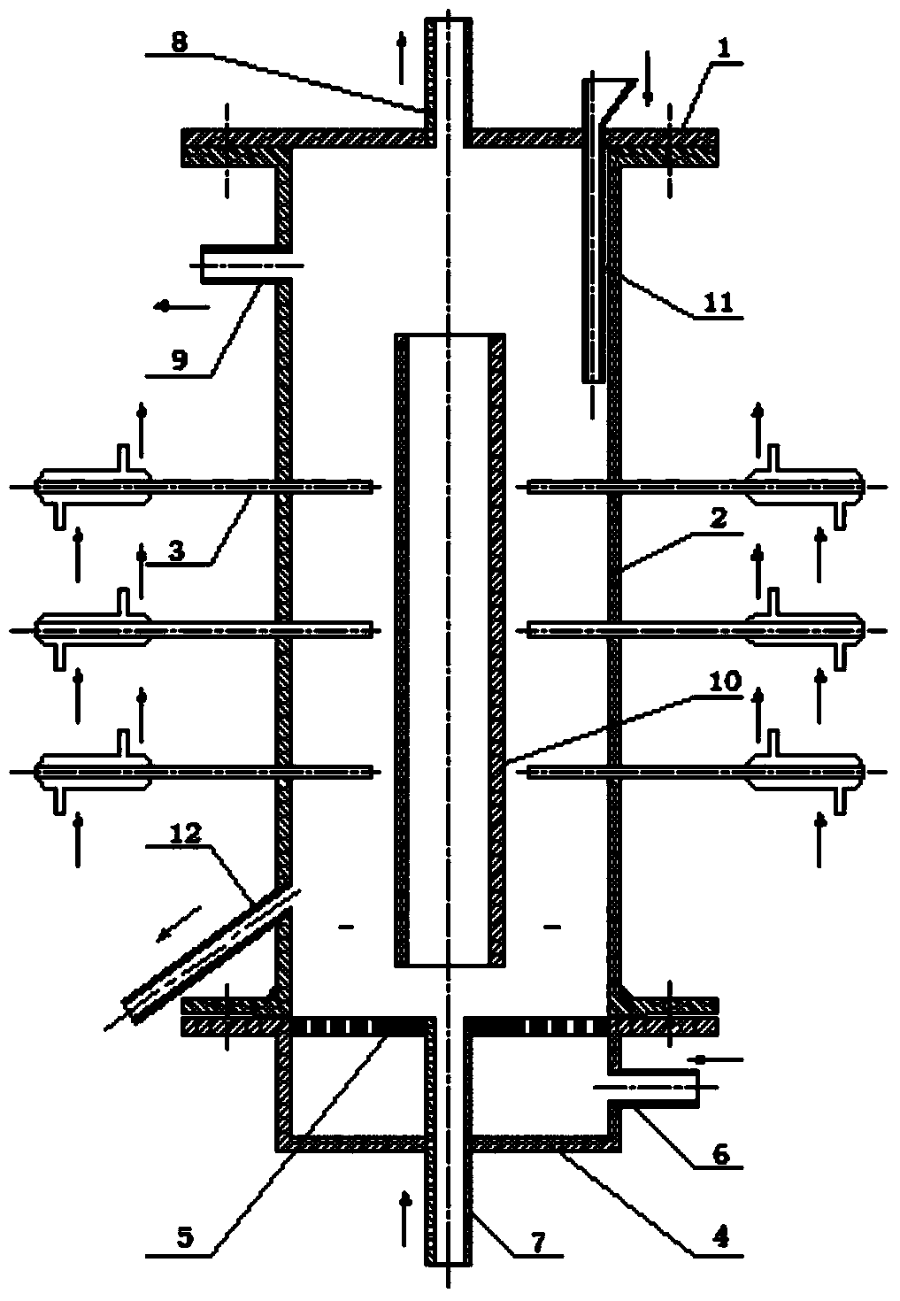 Heat pipe heat-transfer type gas-liquid-solid three-phase circulation flow reactor