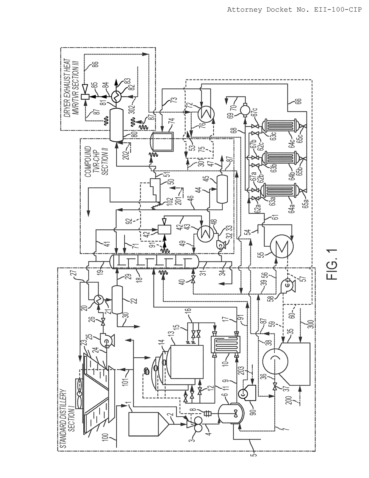 Energy-efficient systems including vapor compression for biofuel or biochemical plants