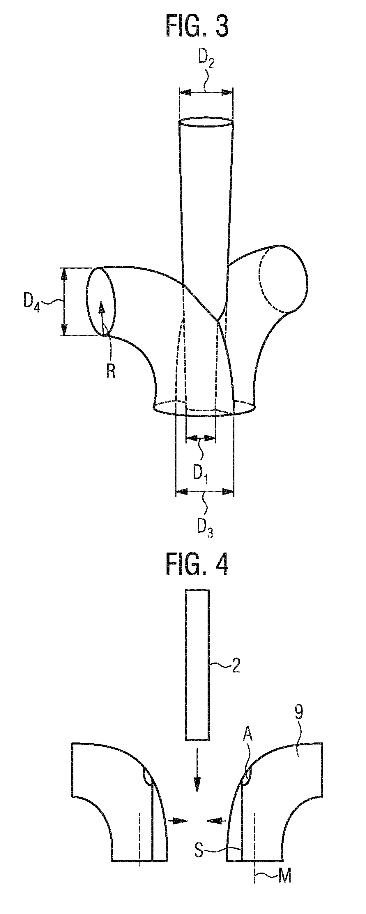 Device for separating a fluid mass flow