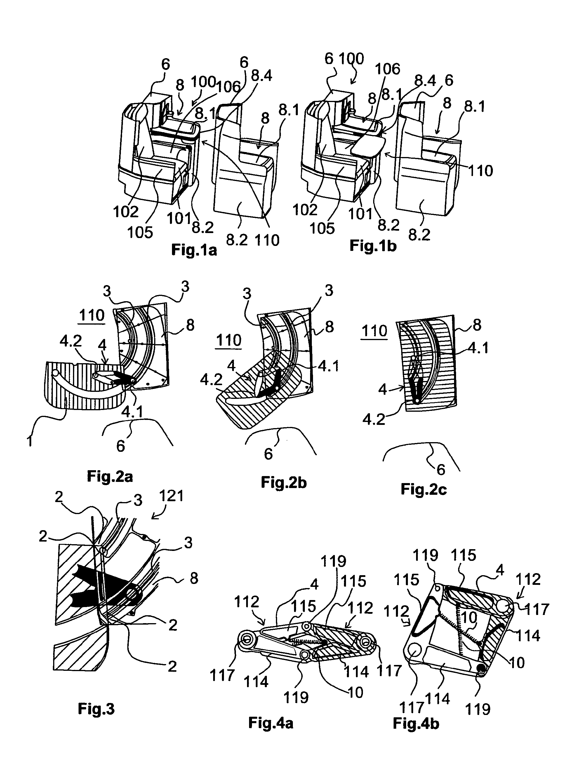 Seat table having a controlled, optimised path and it's associated seat