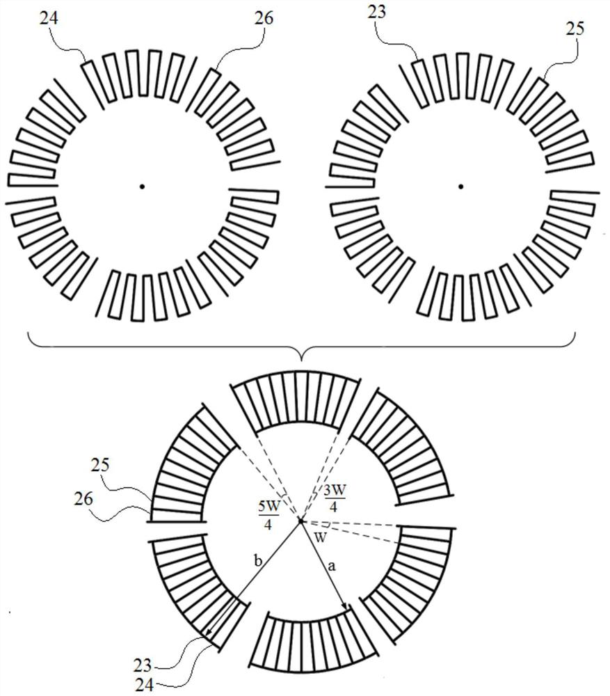 Double-layer sine compensation type time grating angular displacement sensor