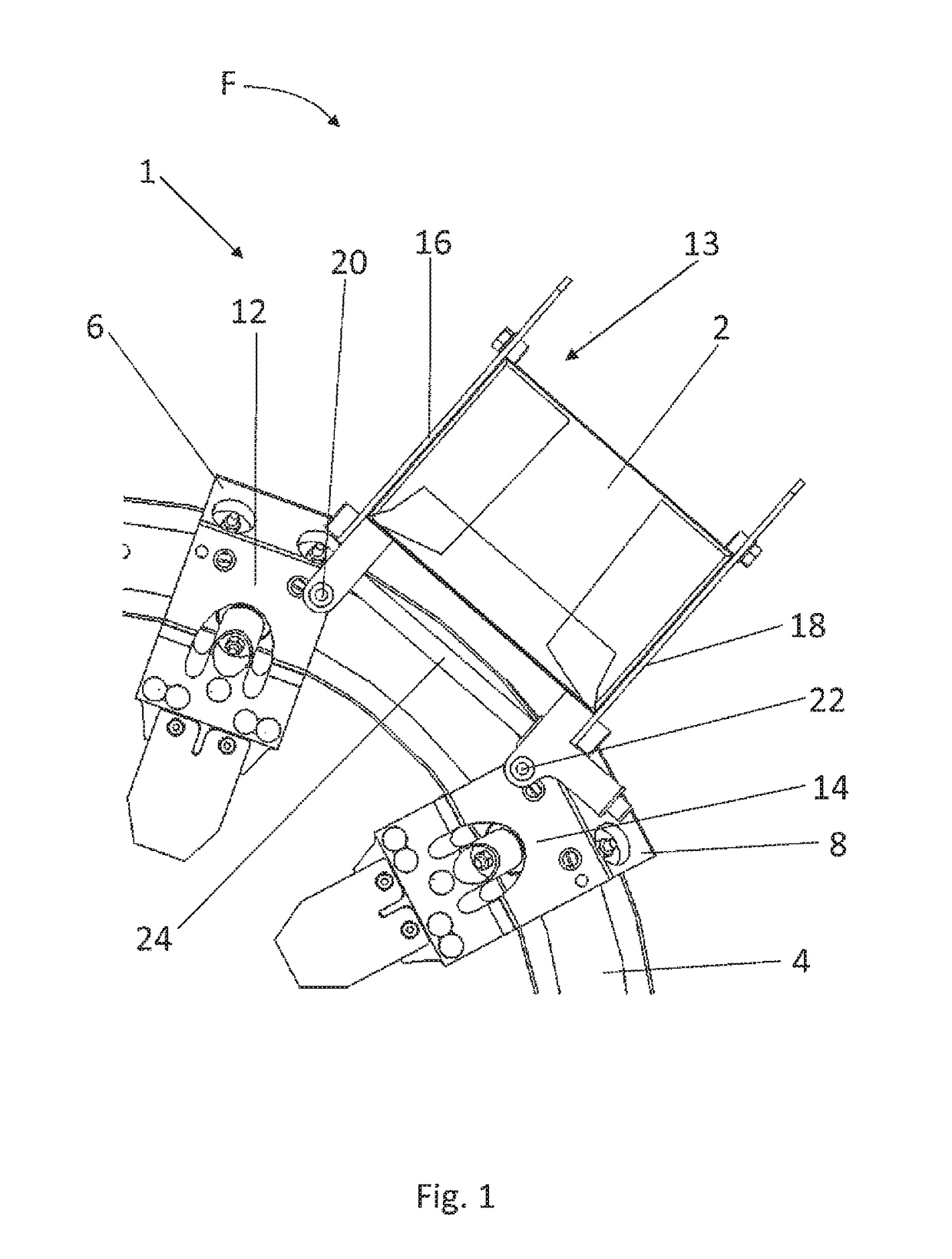 Transport device for conveying products