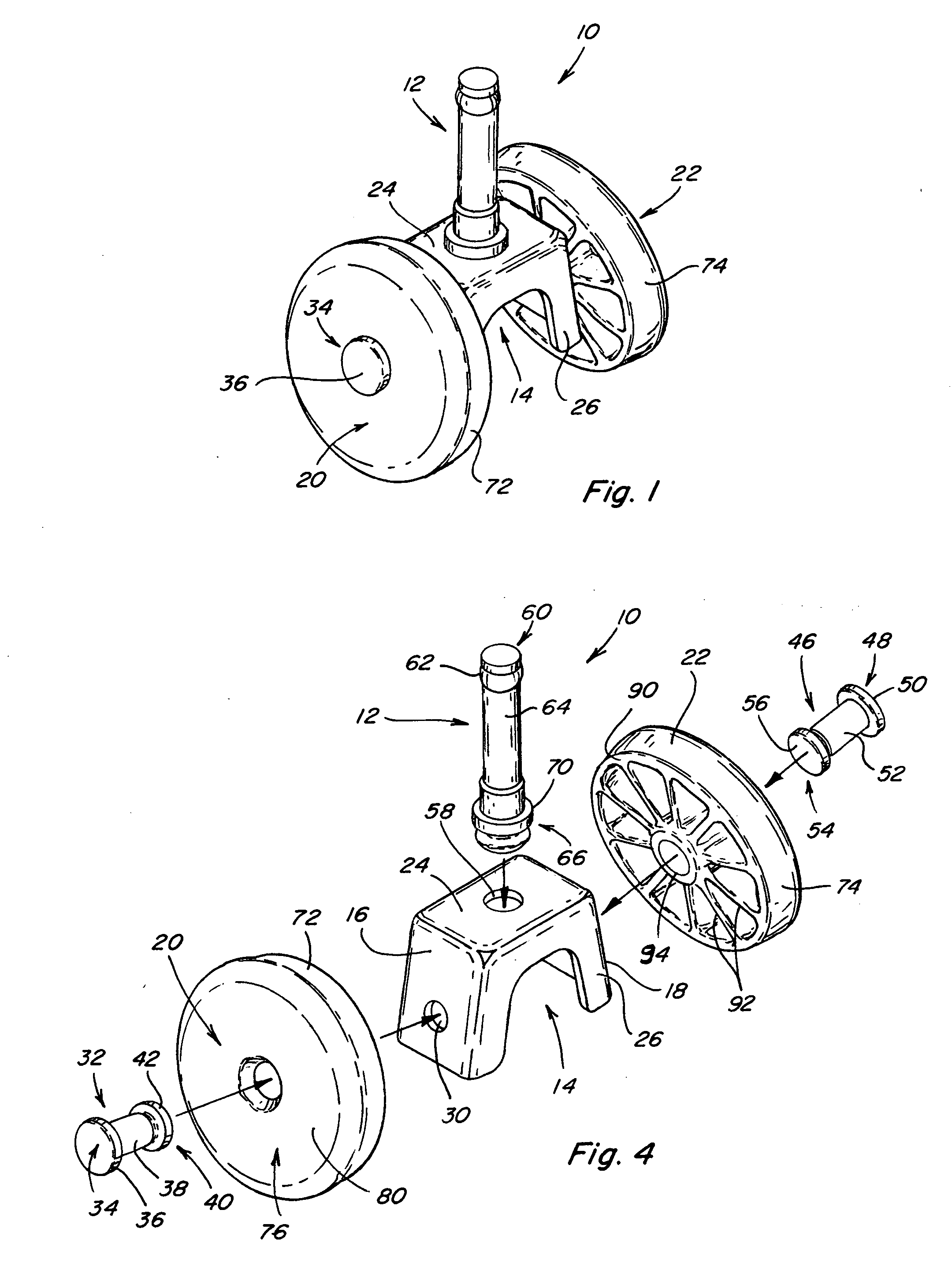 Dual wheel caster