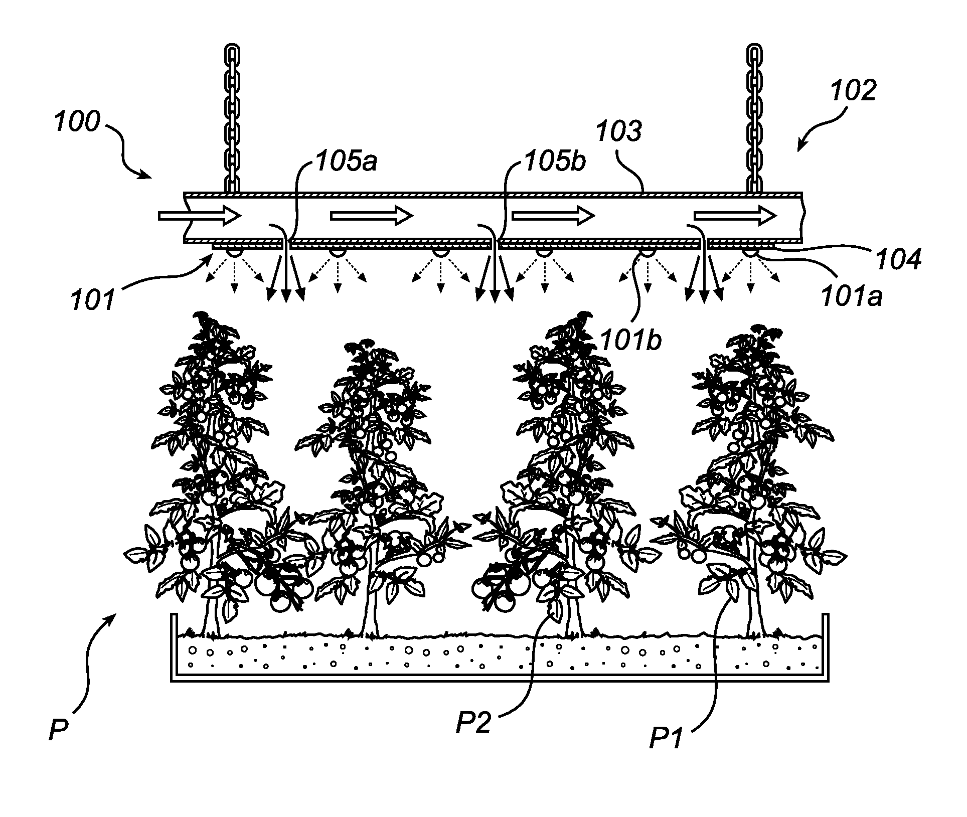 Lighting system with cooling arrangement