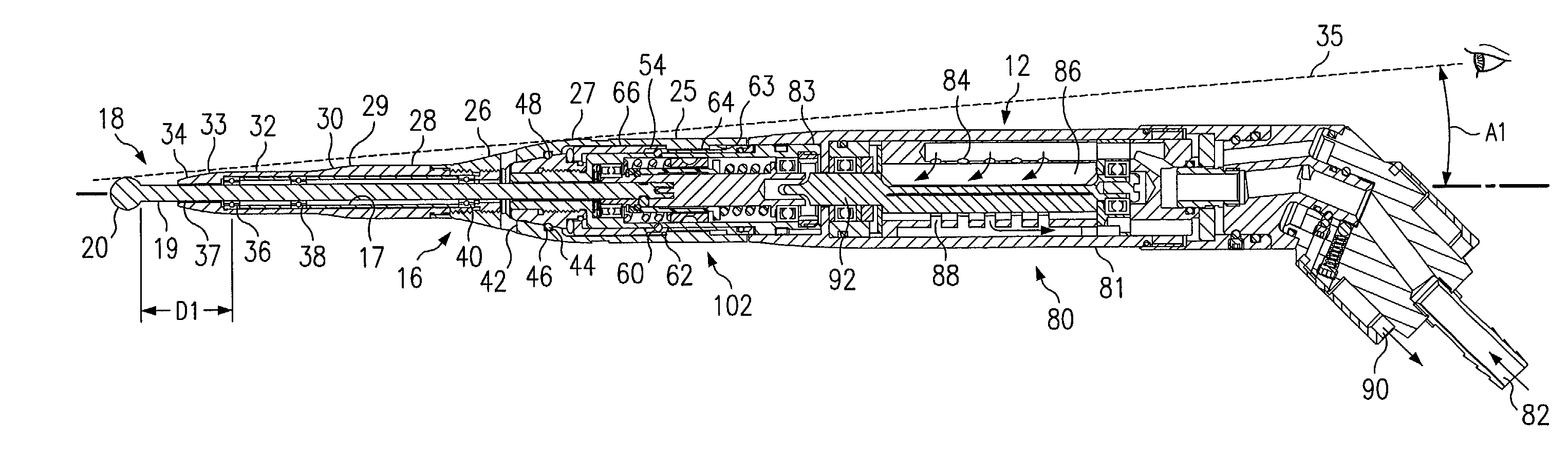 Surgical instrument with rotary cutting member and quick release coupling arrangement